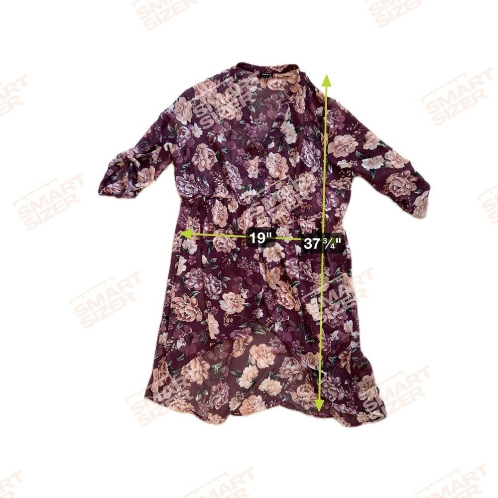Torrid Floral Buttoned Tunic Size 0 - Picture 4 of 6